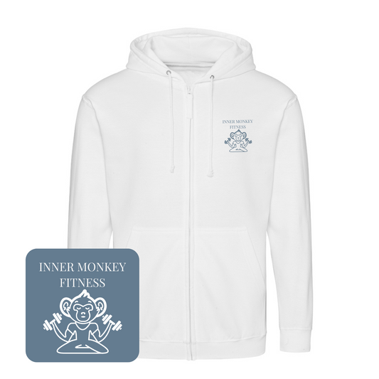 Unisex Full Zip Hoodie (White)