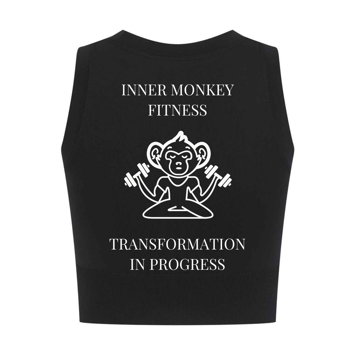 Ladies Cropped Tank Top (Black)